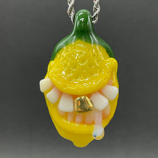 Grinning lemon pendant