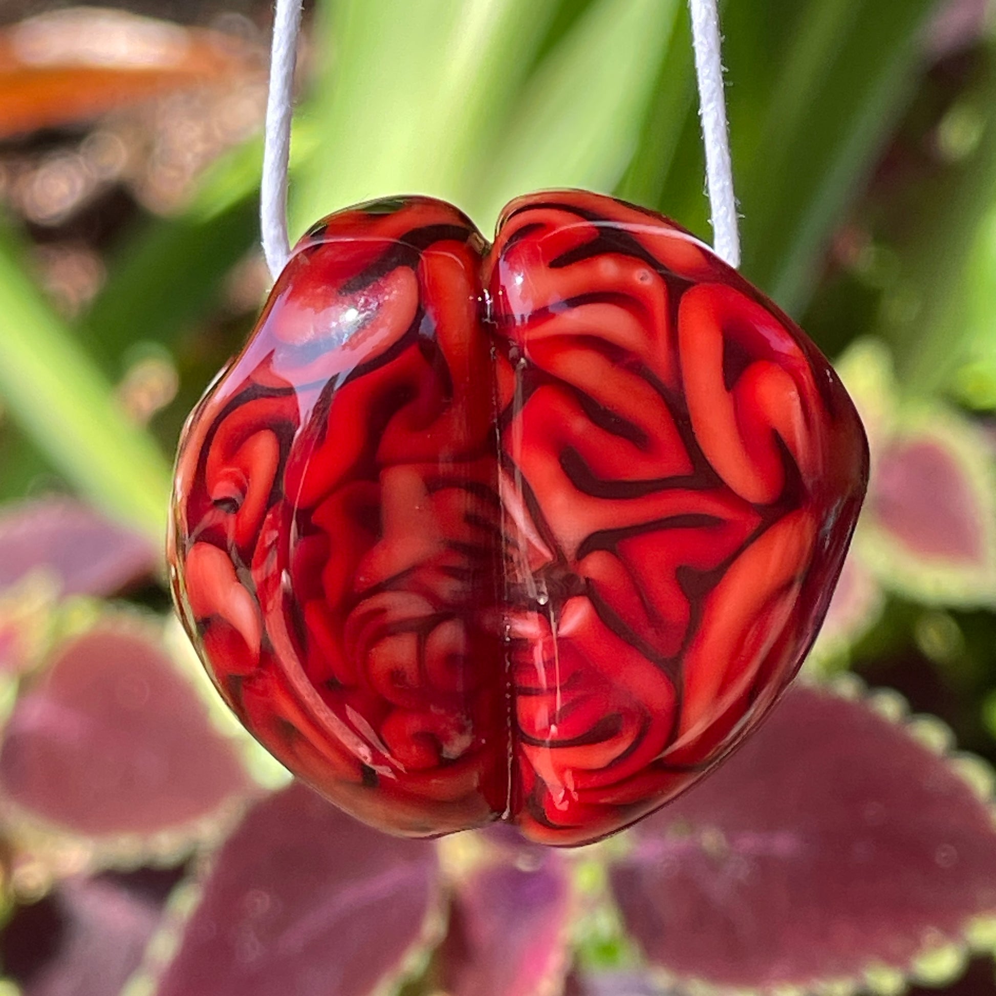 Hand-blown Cyclops brain pendant - Leviathan Glass original