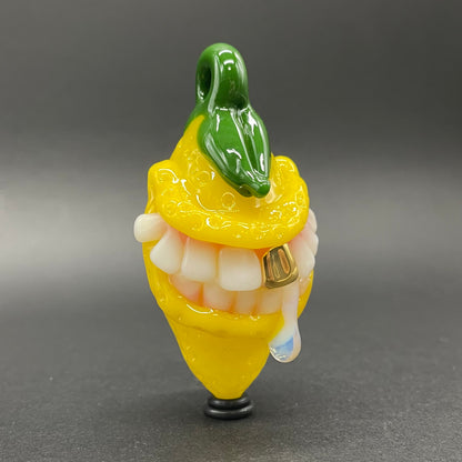 Grinning lemon pendant