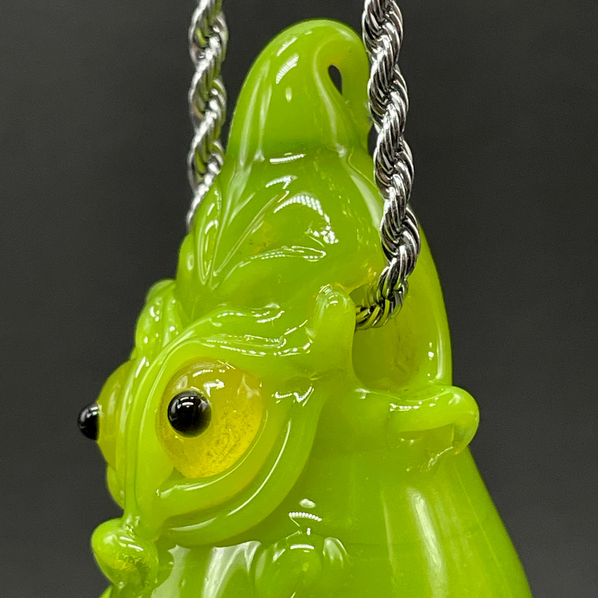The grinch glass pendant
