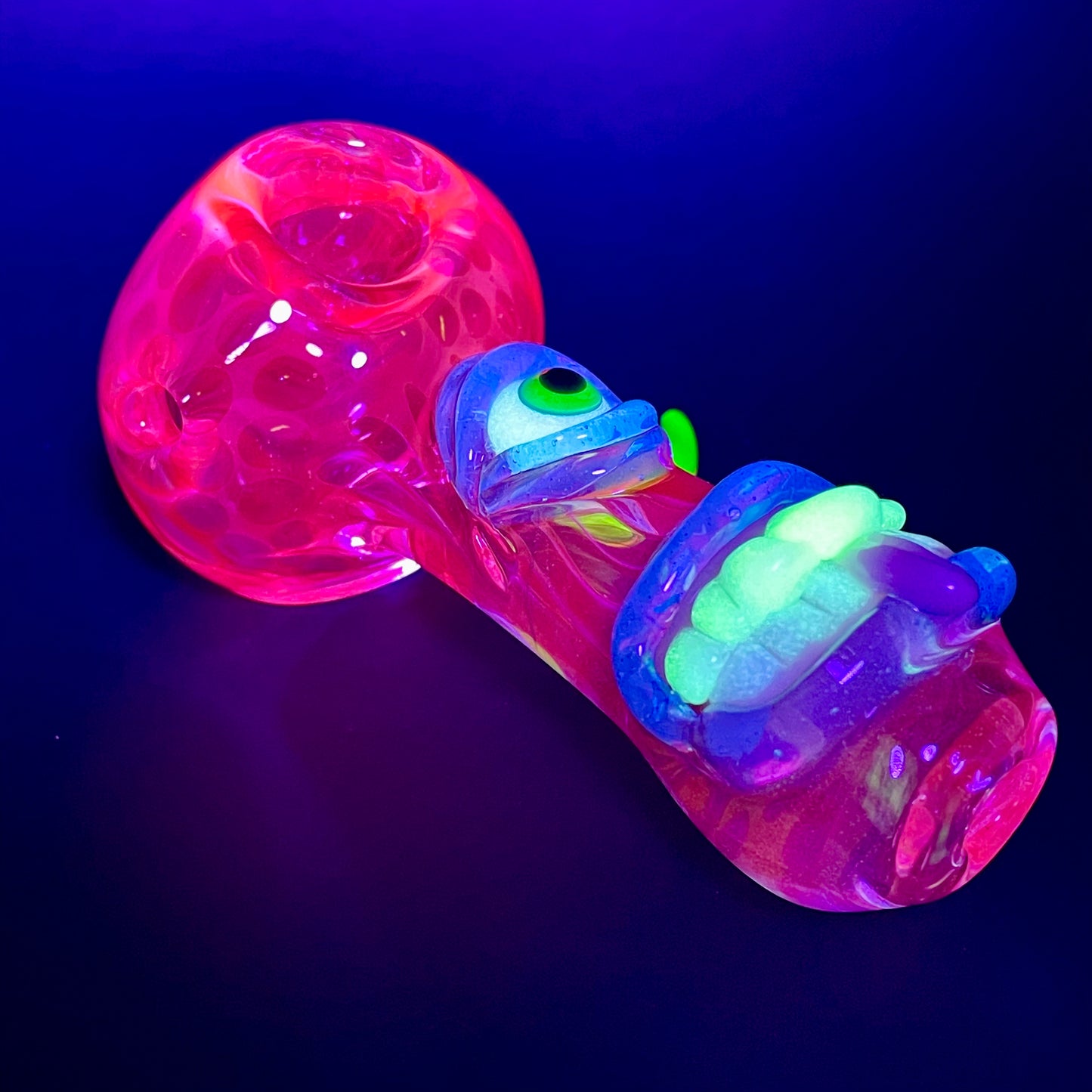 Hand-blown UV inside out spoon - Leviathan Glass original