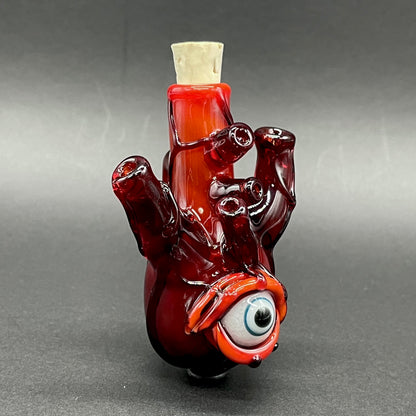 Anatomical glass heart cork jar pendant glass art - premium handcrafted piece