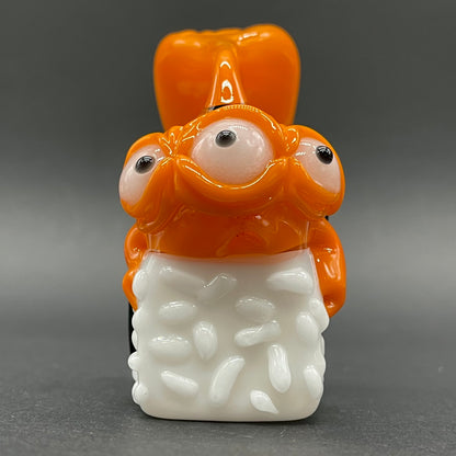 Mutant three eyed fish sushi glass pendant