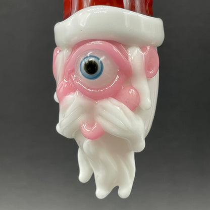 Artisan glass Cyclops Santa glass pendant - detailed craftsmanship