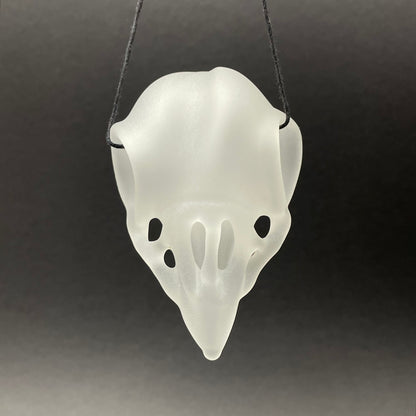 Close-up of Crow skull - handcrafted glass