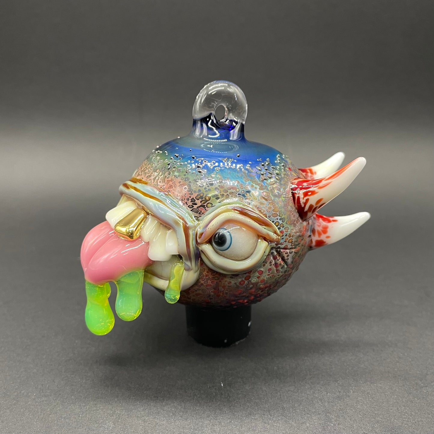 Hand-blown glass Tongue demon ornament by Leviathan Glass