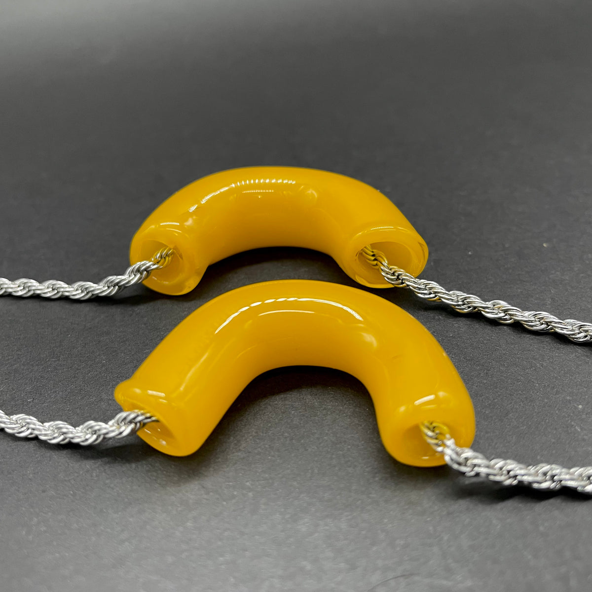 Macaroni and cheese necklace