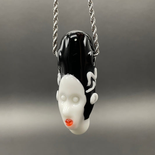 Bride of Frankenstein glass pendant