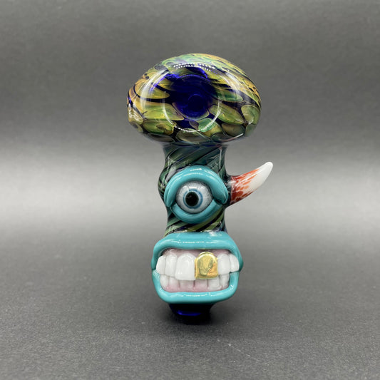 Hand-blown glass Gold Fumed Cyclops Spoon by Leviathan Glass