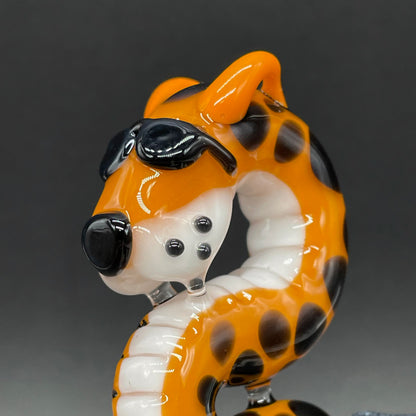 Slithering Chester Cheetah glass pendant