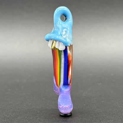 Premium Drippy tongue rainbow tongue pendant - collectible glass art