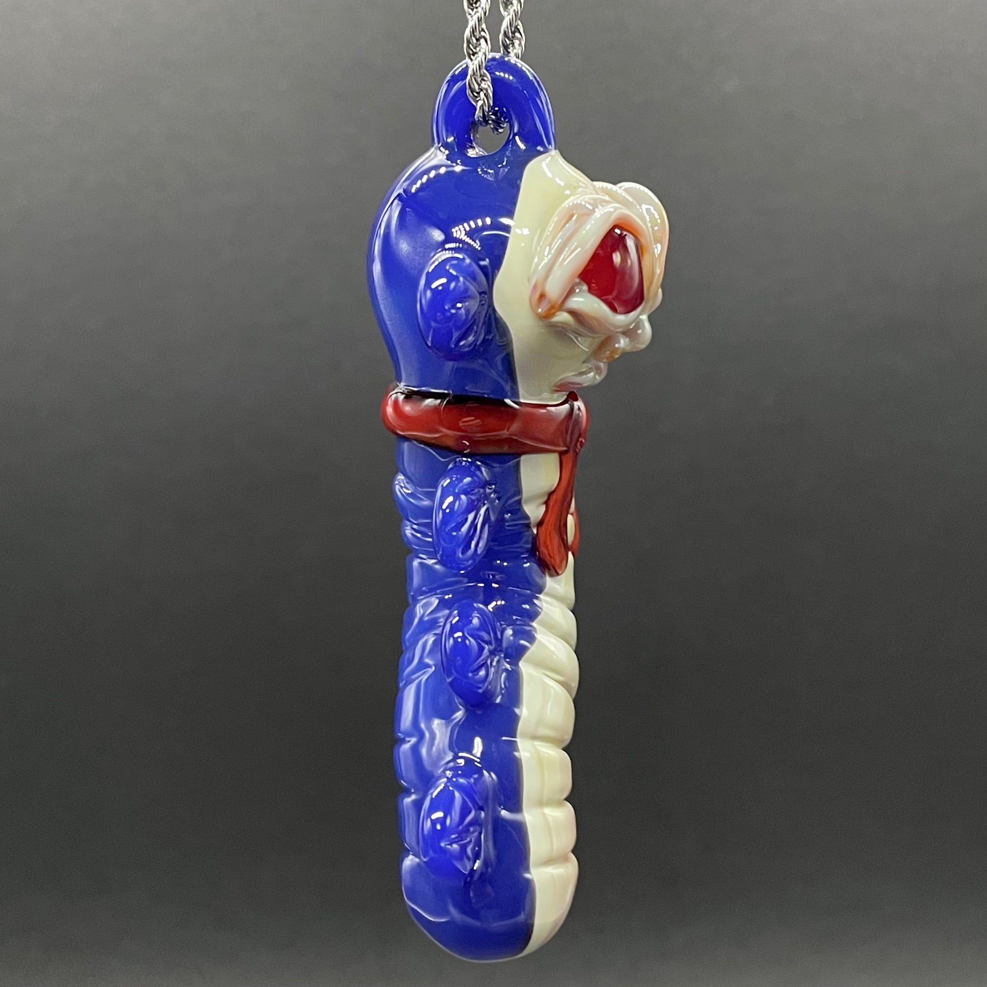 Premium Labyrinth worm pendant - collectible glass art