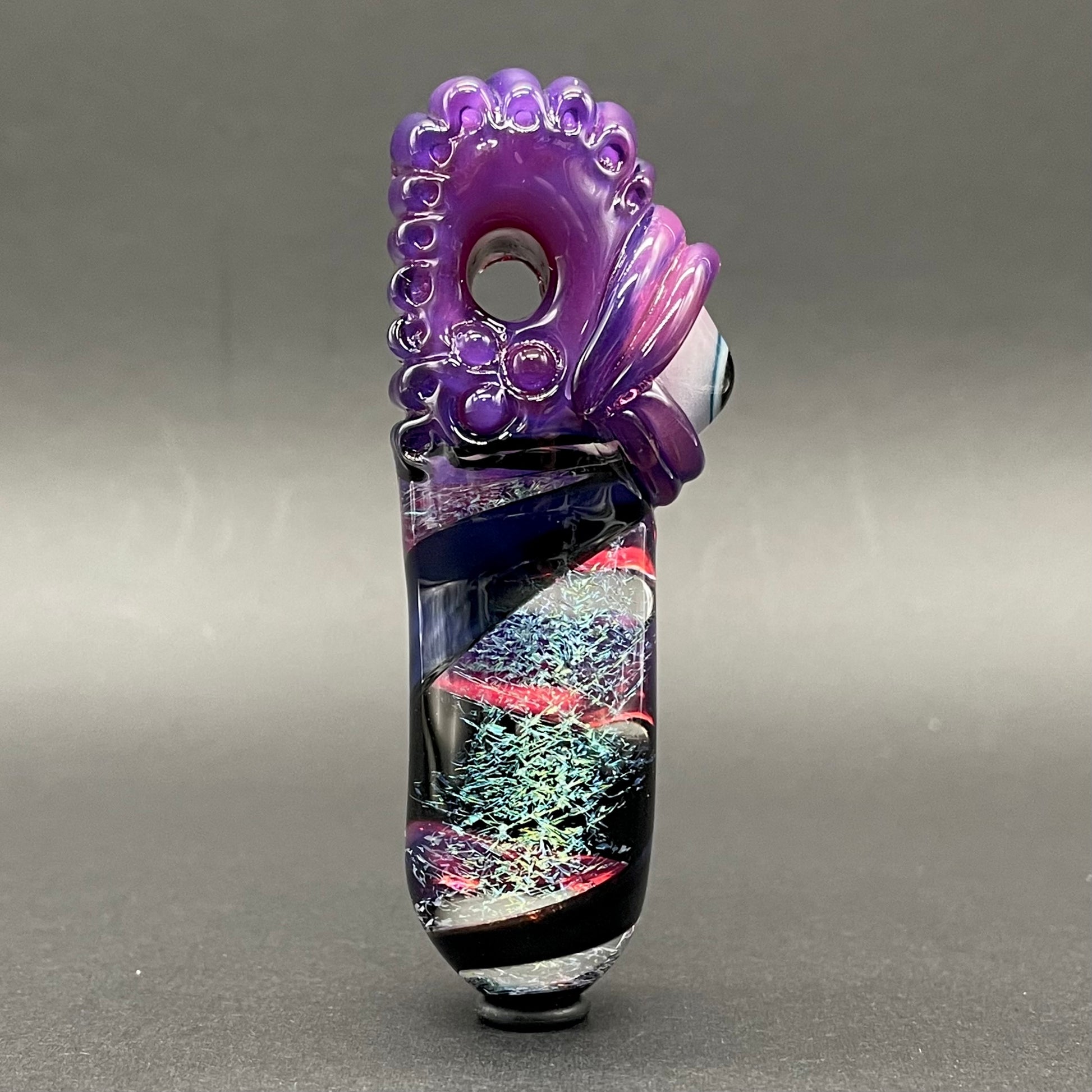 Premium Royal jelly dichroic cyclops pendant - collectible glass art