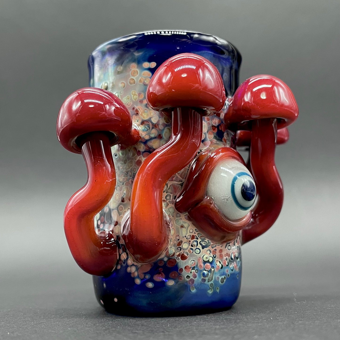Tequila sunrise shot glass by Leviathan Glass - artisan detail