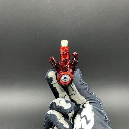 Hand-blown Anatomical glass heart cork jar pendant - Leviathan Glass original