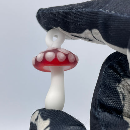 Hand-blown Red mushroom pendant - Leviathan Glass original