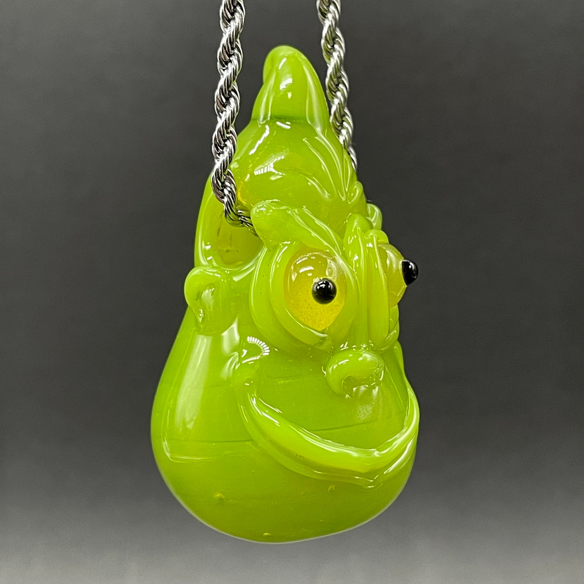 The grinch glass pendant