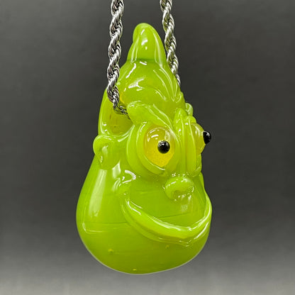 The grinch glass pendant