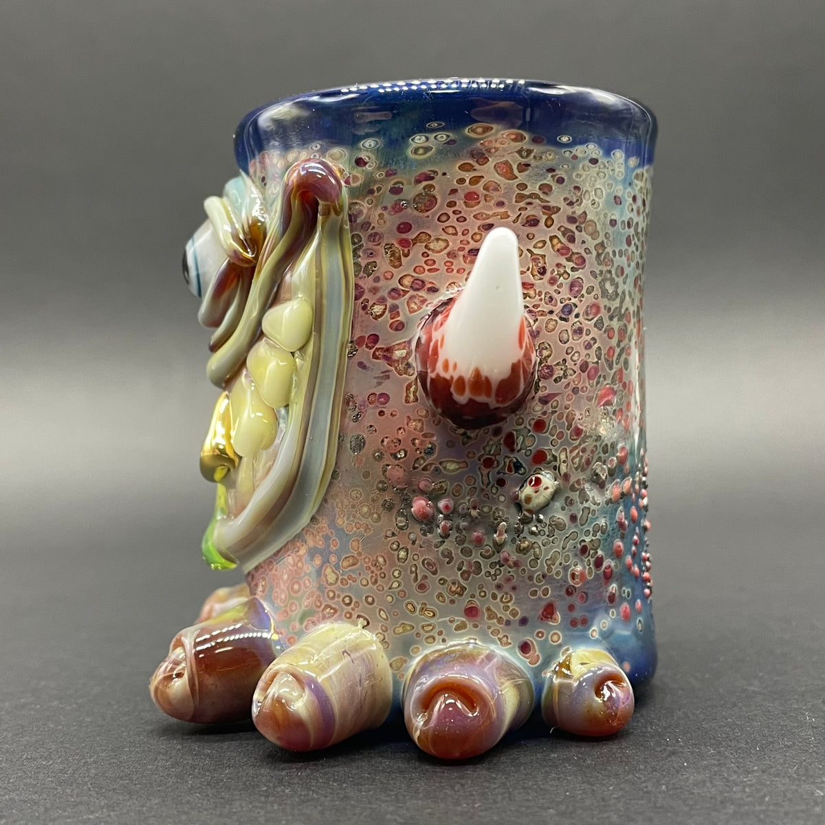 Hand-blown glass Twinkle toes shot glass by Leviathan Glass