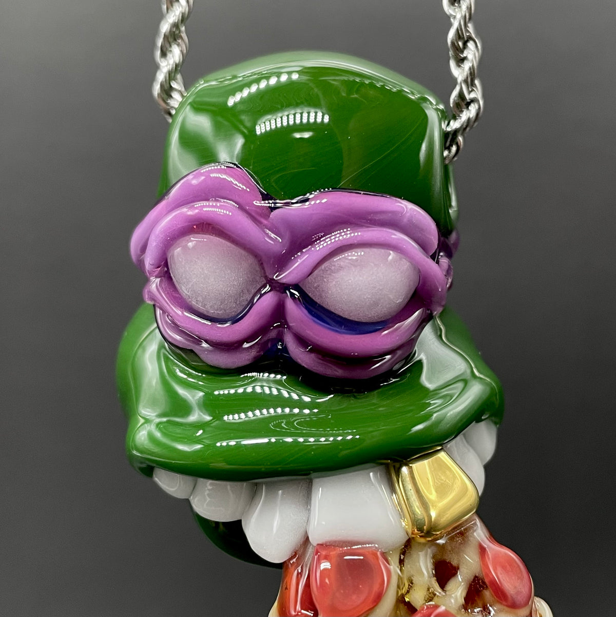 Glass Donatello ninja turtle pendant