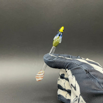 Hand-blown glass Small glass Bee Honey Dipper by Leviathan Glass