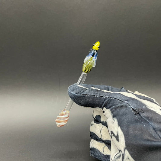 Hand-blown glass Small glass Bee Honey Dipper by Leviathan Glass