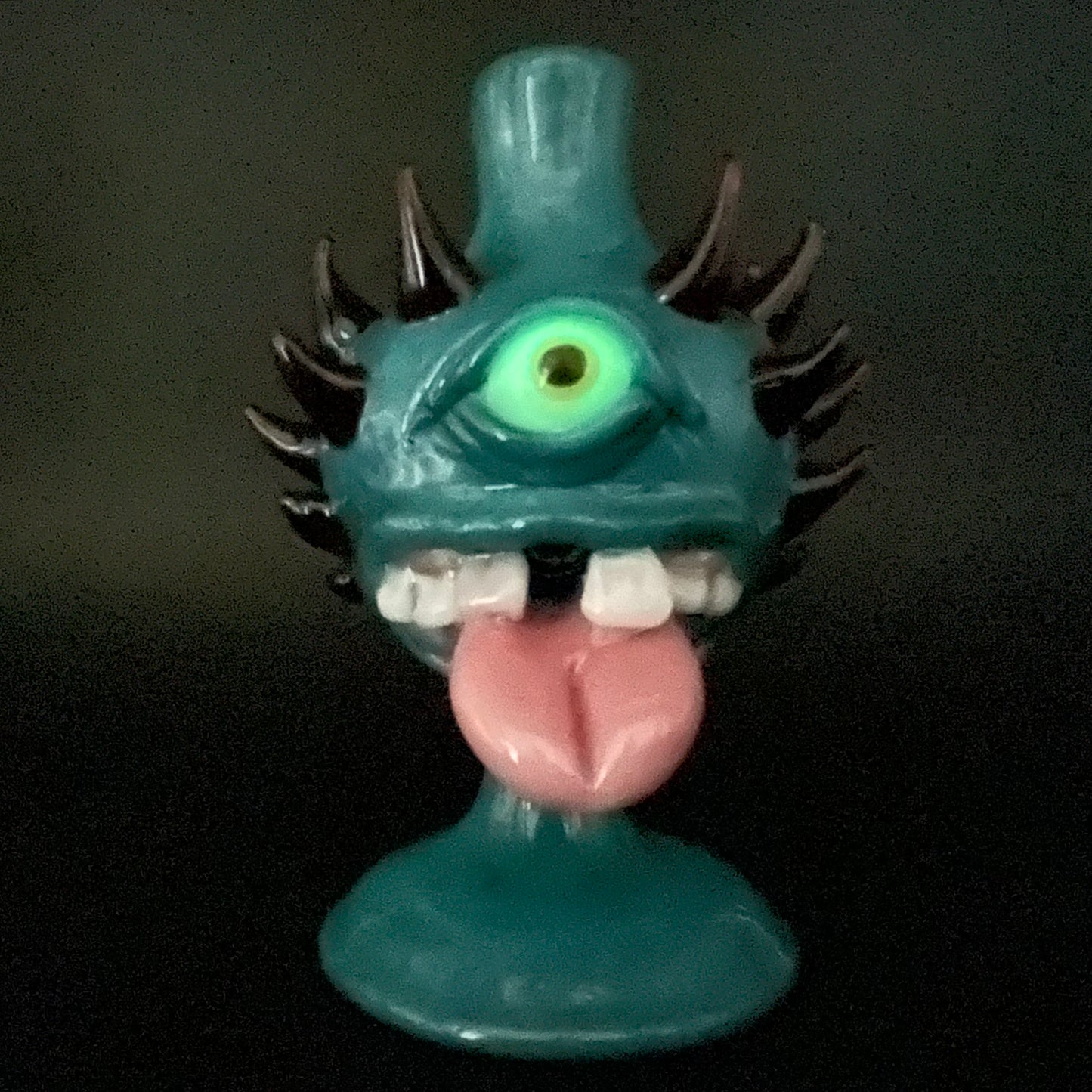 Tongue downdraft incense burner glass art - premium handcrafted piece