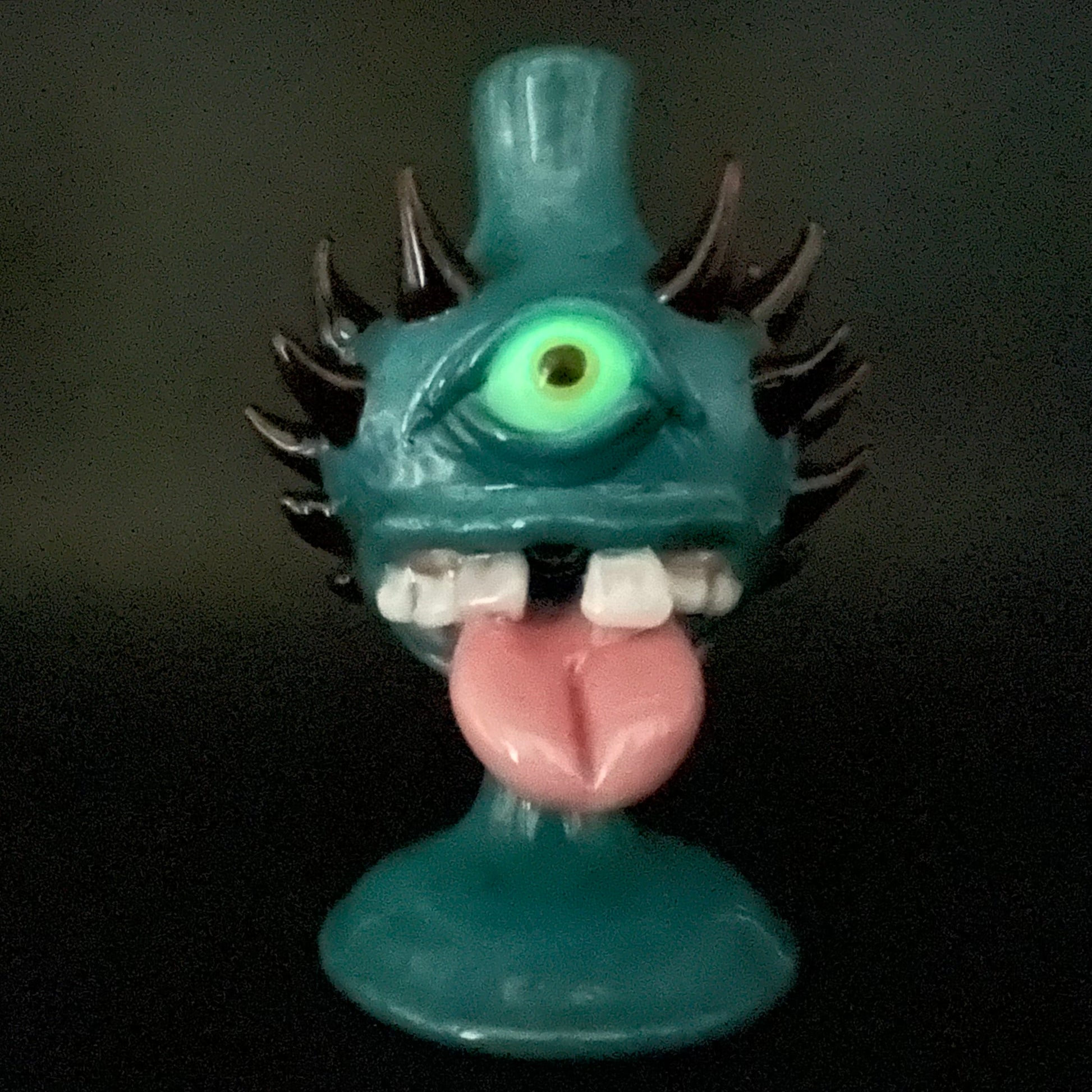 Tongue downdraft incense burner glass art - premium handcrafted piece
