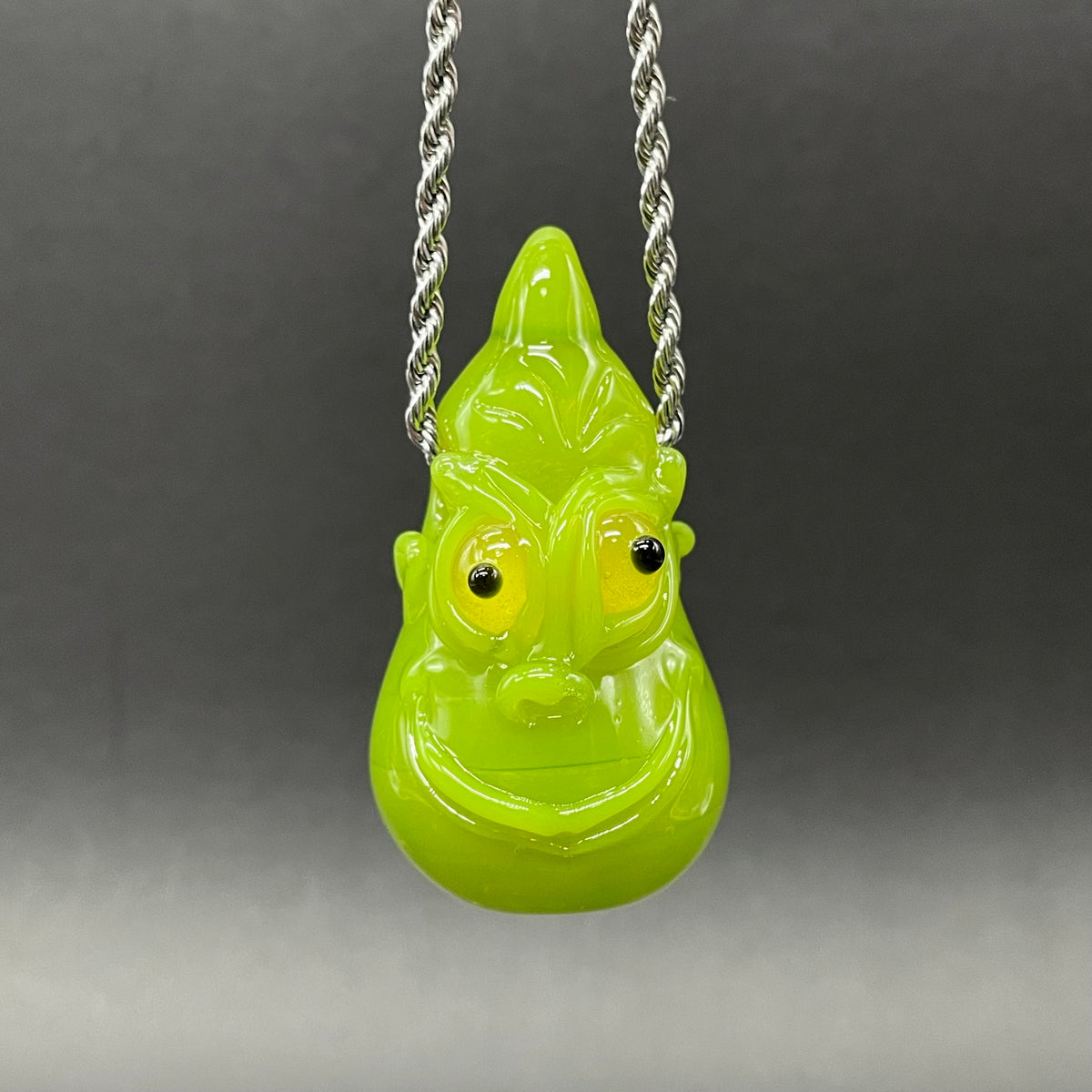 The grinch glass pendant