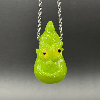 The grinch glass pendant