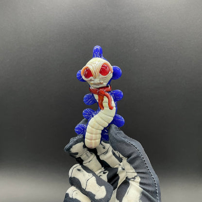 Hand-blown Labyrinth worm pendant - Leviathan Glass original