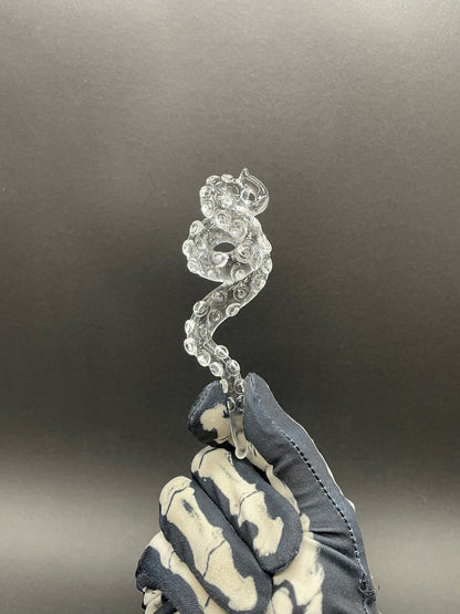 Premium 3 clear tentacle ornaments - collectible glass art