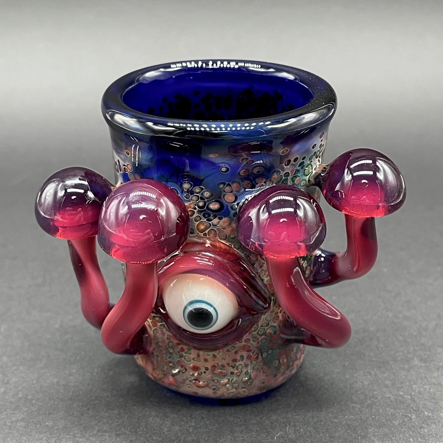 Phoenix mushroom shot glass glass art - premium handcrafted piece