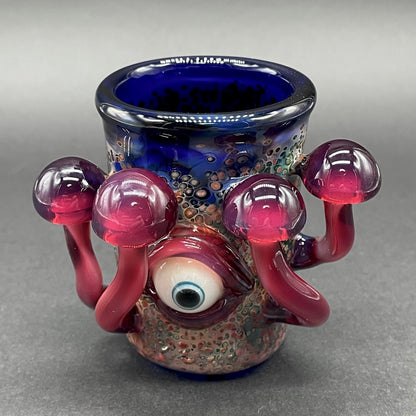 Phoenix mushroom shot glass glass art - premium handcrafted piece