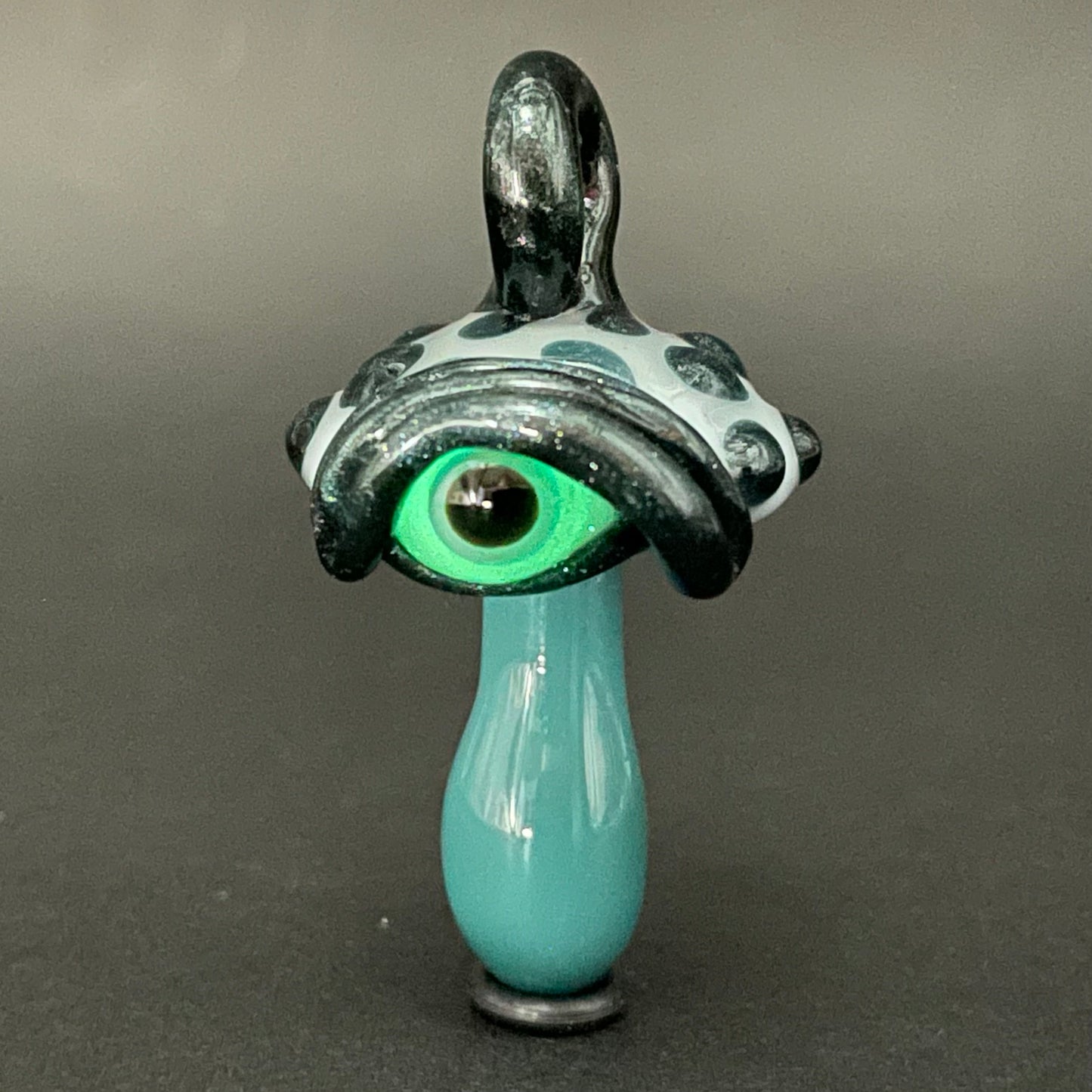 Hand-blown Cyclops mushroom pendant - Leviathan Glass original