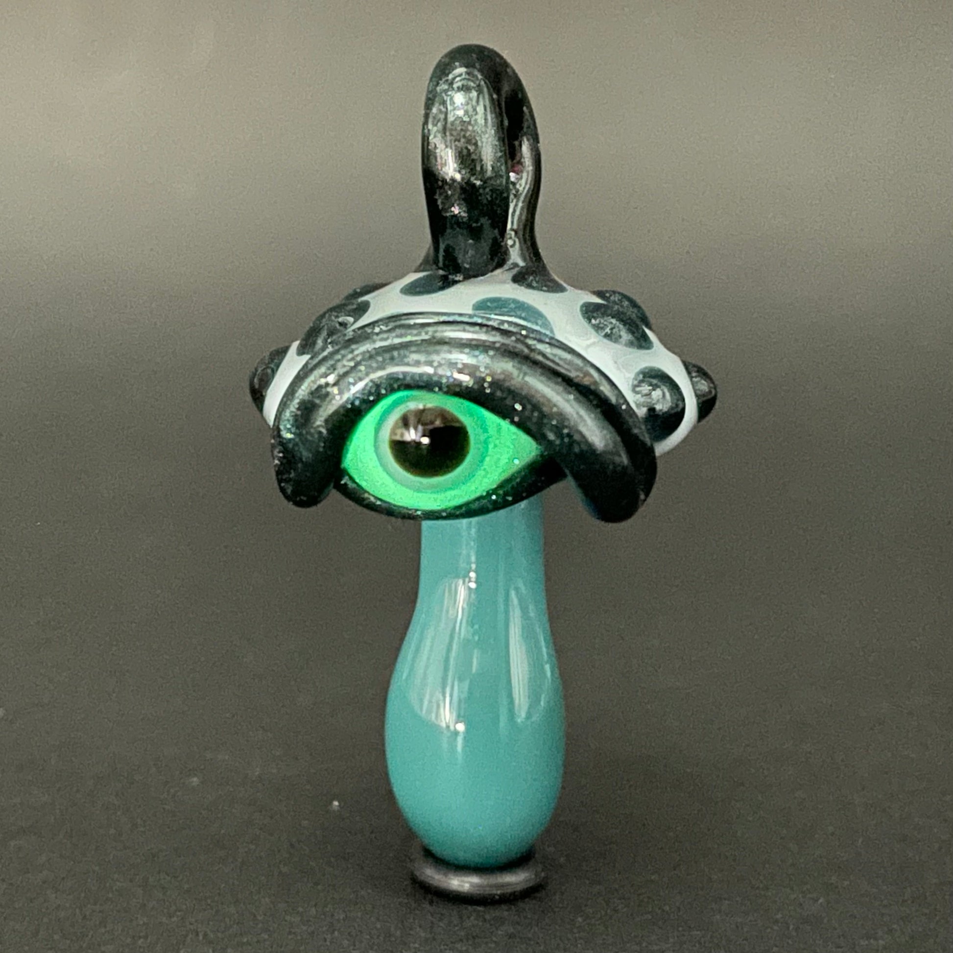 Hand-blown Cyclops mushroom pendant - Leviathan Glass original