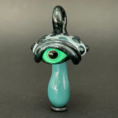 Hand-blown Cyclops mushroom pendant - Leviathan Glass original