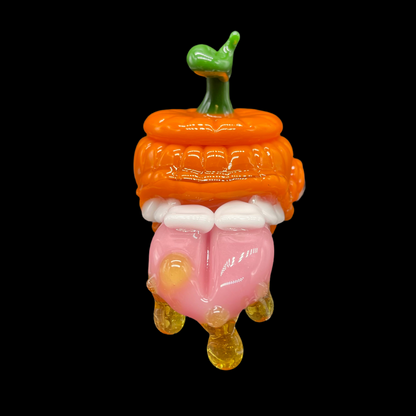 Hand-blown glass 14mm drooling tongue slide by Leviathan Glass
