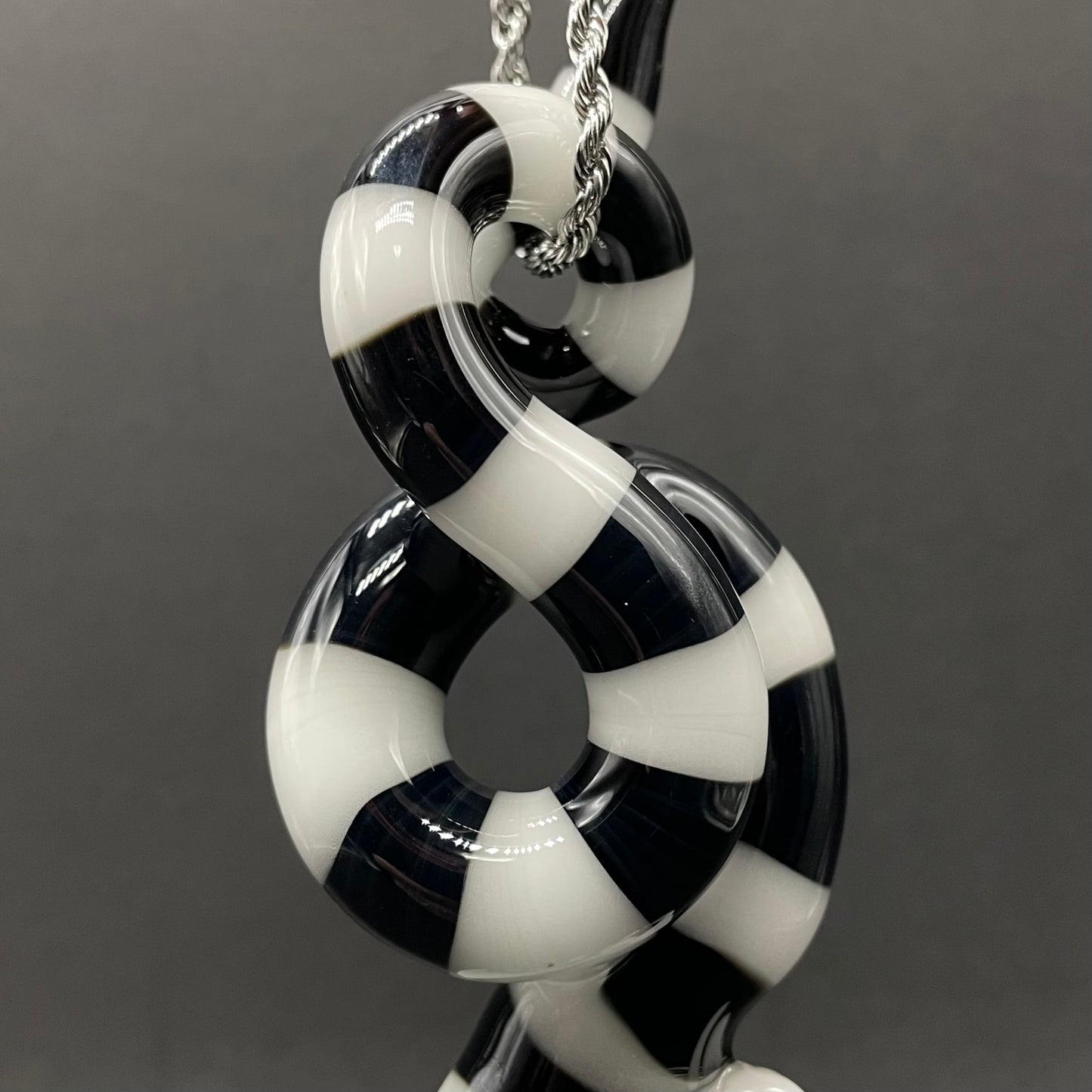 Hand-blown Beetlejuice Inspired solid glass Sandworm  Sculpture - Leviathan Glass original