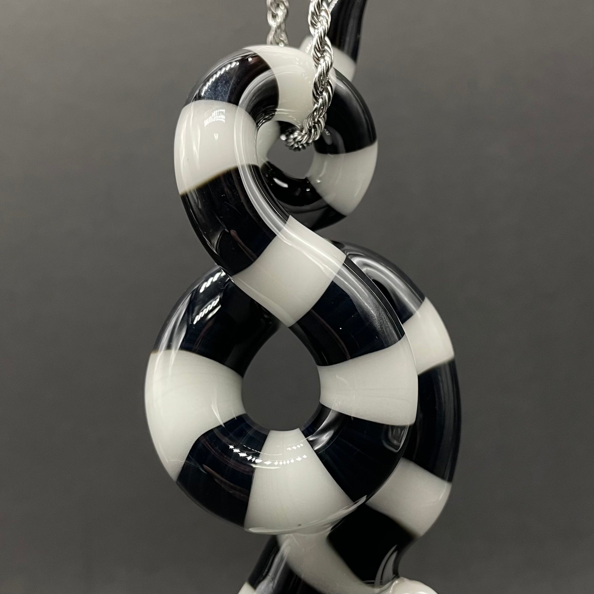 Hand-blown Beetlejuice Inspired solid glass Sandworm  Sculpture - Leviathan Glass original
