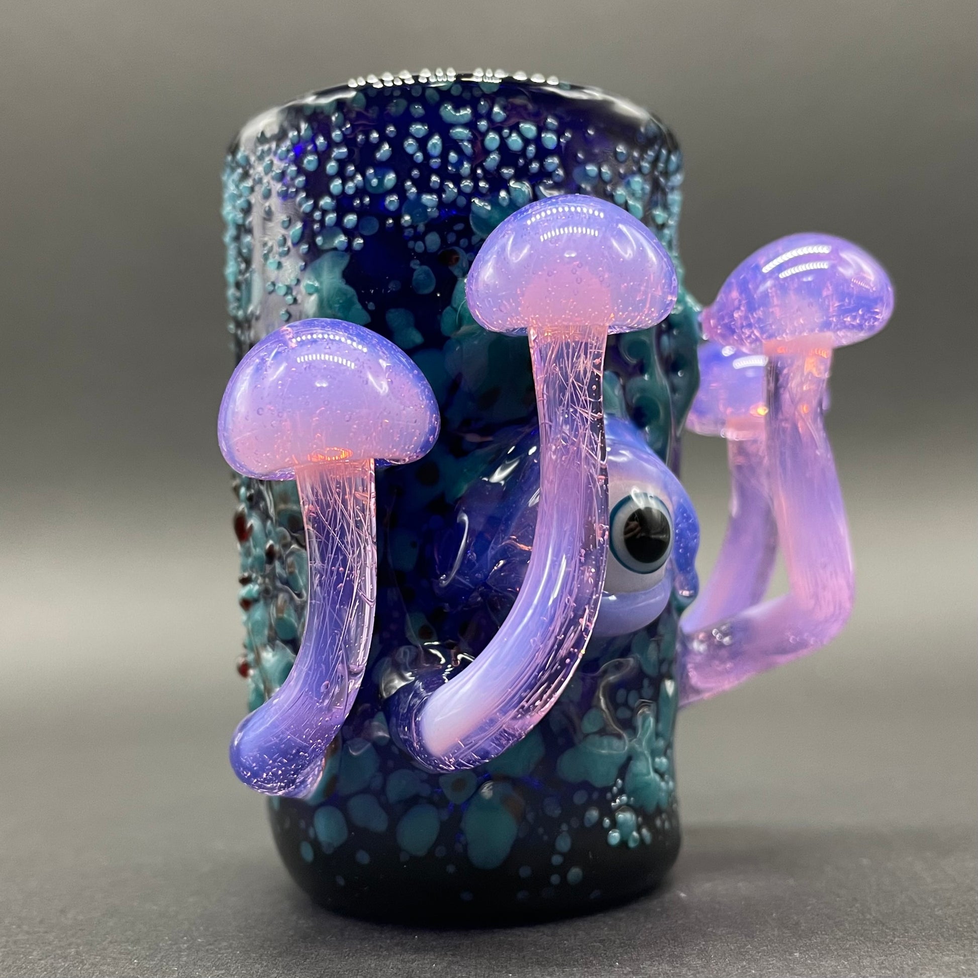 Artisan glass Pink Slime Mushroom Shot Glass - detailed craftsmanship