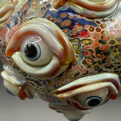 All seeing Argus ornament by Leviathan Glass - artisan detail