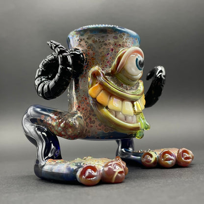 Close-up of The Bearer of cups - handcrafted glass