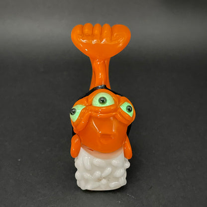 Mutant three eyed fish sushi glass pendant
