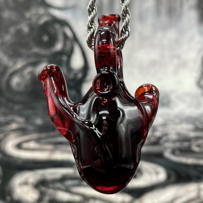 Premium Anatomical cyclops heart pendant - collectible glass art