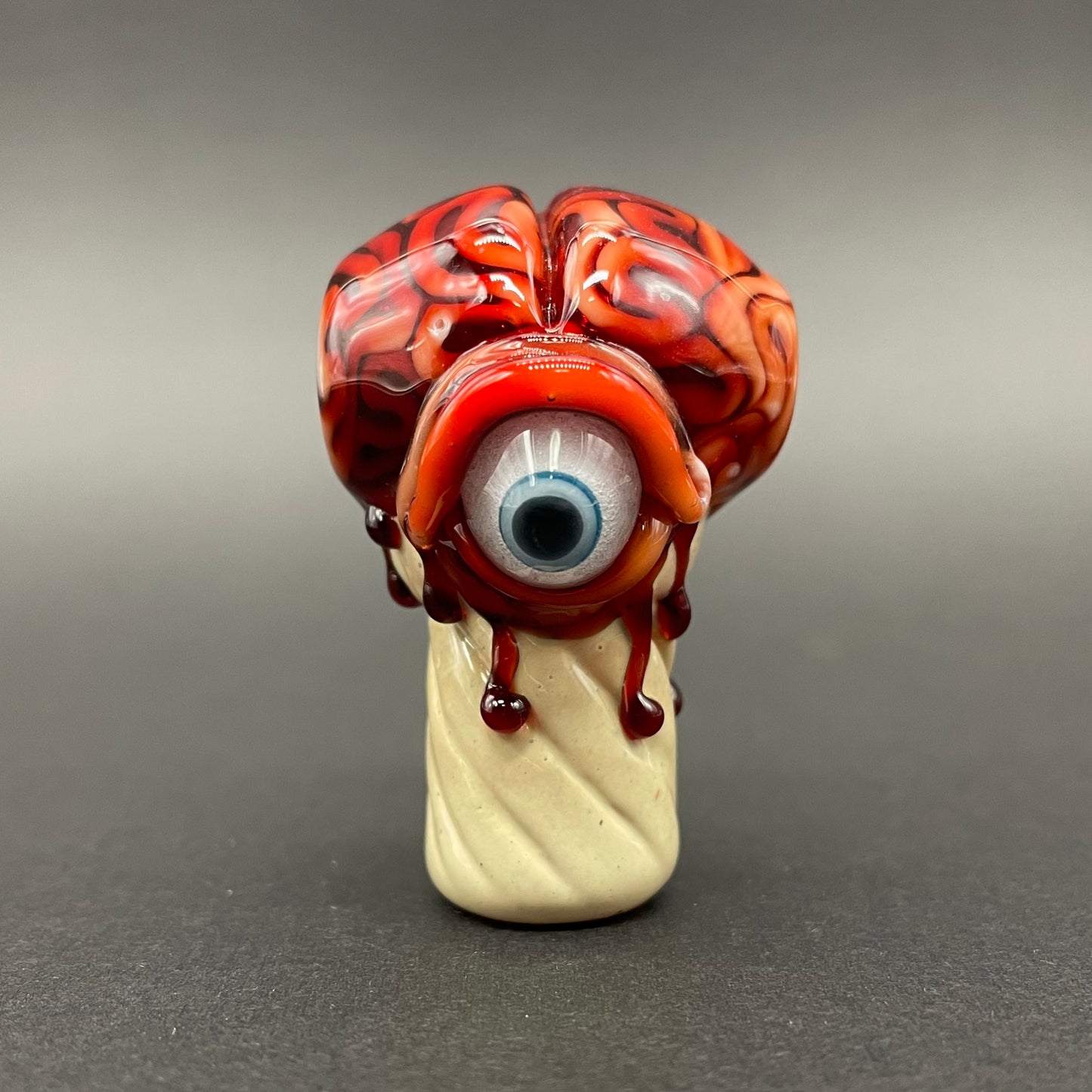 Hand-blown glass Brain cone pendant by Leviathan Glass