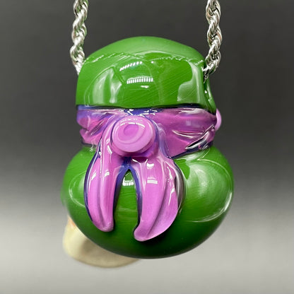 Glass Donatello ninja turtle pendant