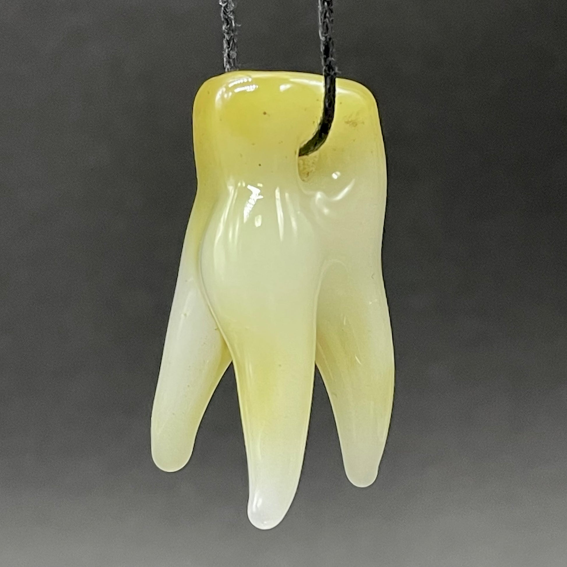 Hand-blown 3 glass tooth beads - Leviathan Glass original