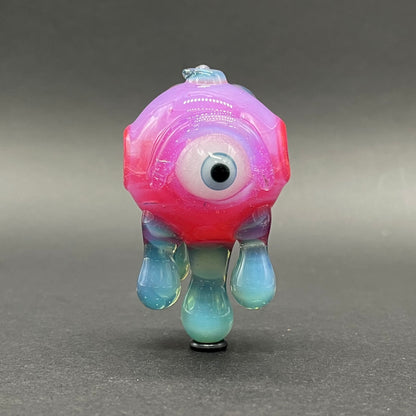 Drippy cyclops glass pendant hand blown glass art - Leviathan Glass