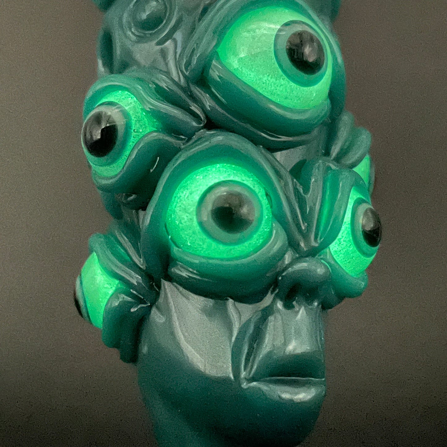 Hand-blown The Never-Blinking One glass effigy pendant - Leviathan Glass original
